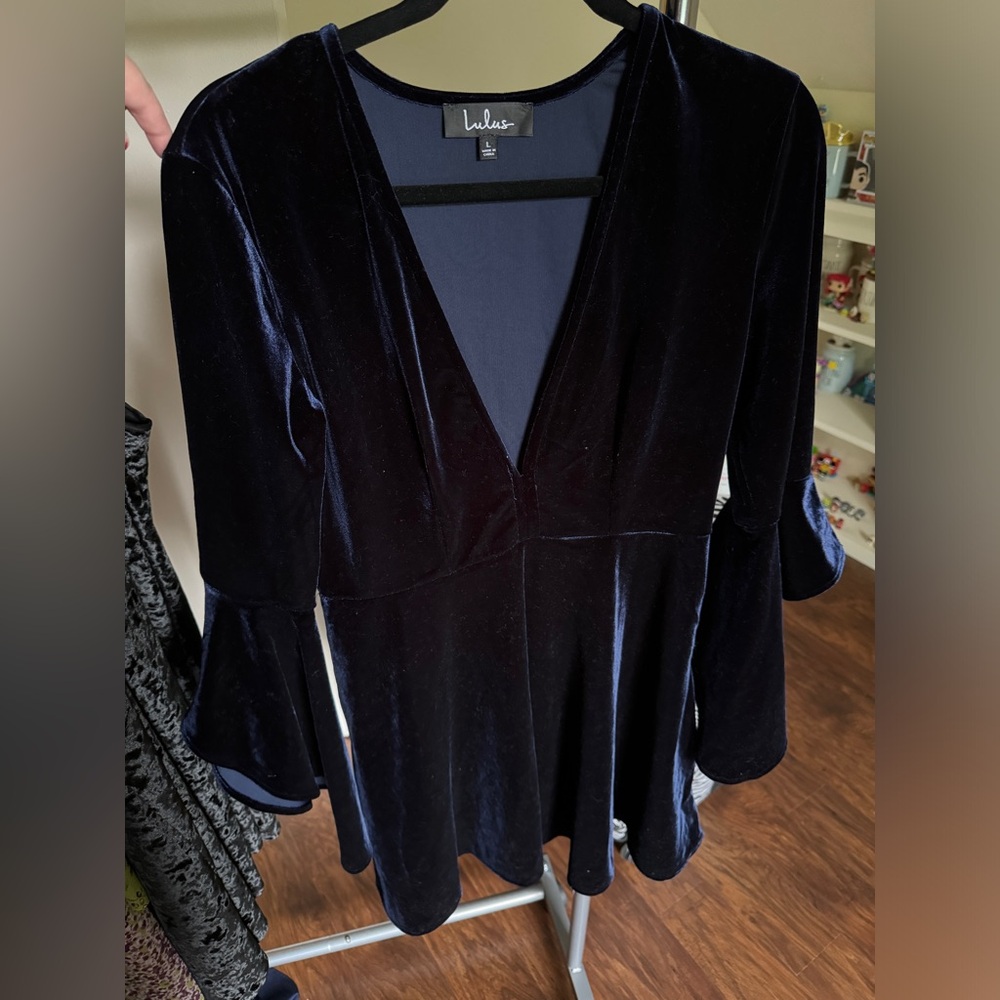 Lulus blue velvet dress